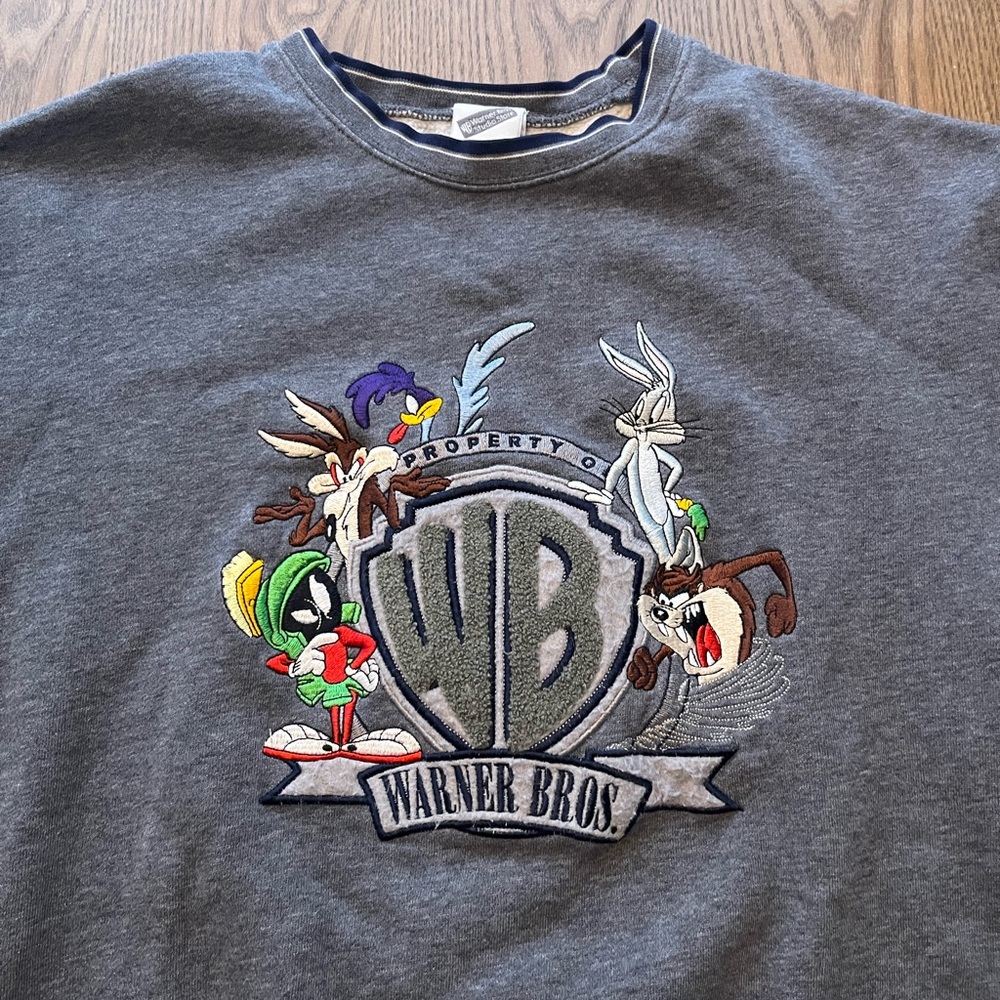 Vintage Warner Bros Gray Sweatshirt size Small